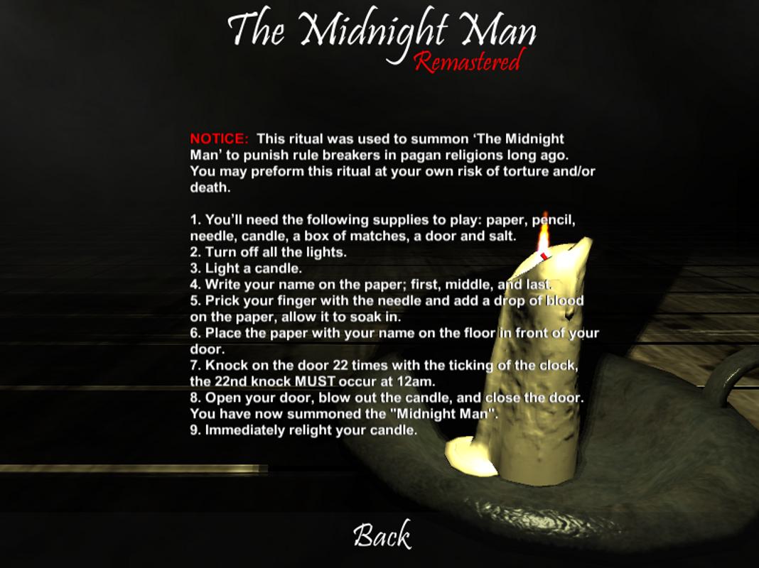 The midnight man game experiences